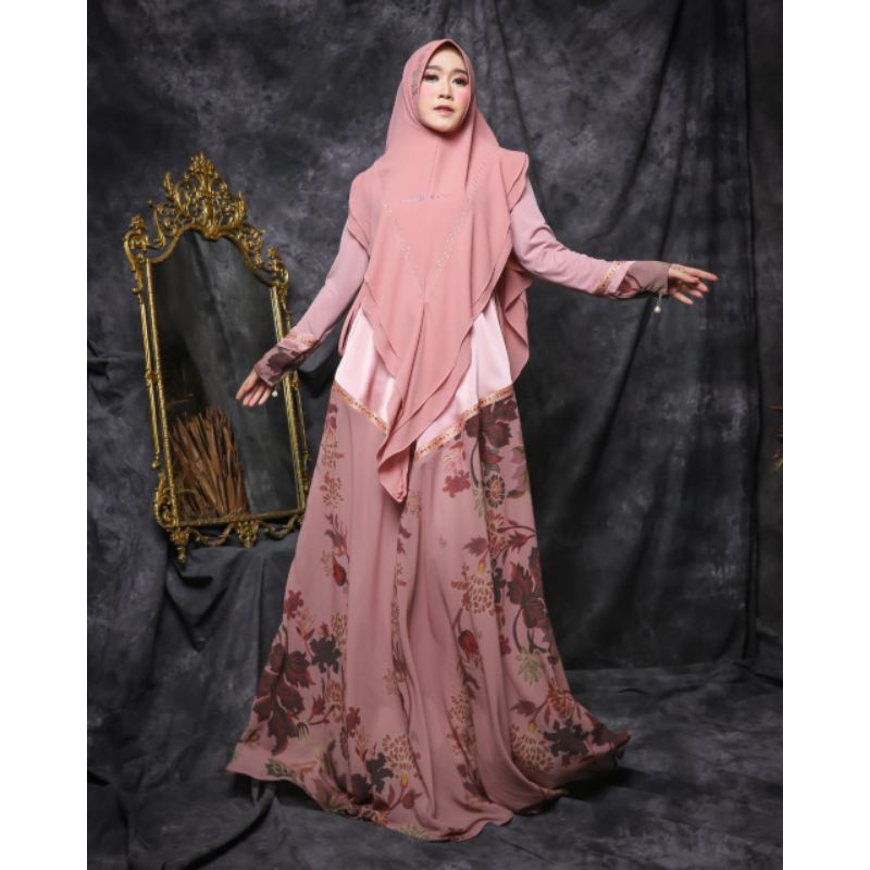 ISMI PREMIUM/Donna Series pink by Ismi Premium/SyariSet/Syari premium/Syari elegant/Khimar SwaroFull