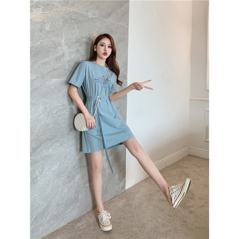 KDR-58 dress terusan rok all match tali pinggang korean japanese style fashion import