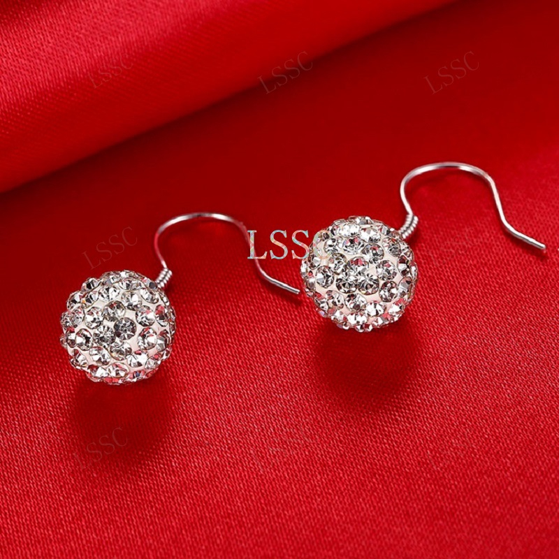 [Bayar Di Tempat] 2020 Korea Mode Bola Kristal Anting Earrings Untuk Pesta Wanita Perhiasan