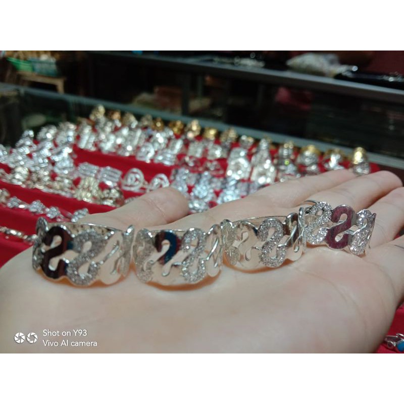 Cincin rante pasir/anyaman  dewasa perak murni 99