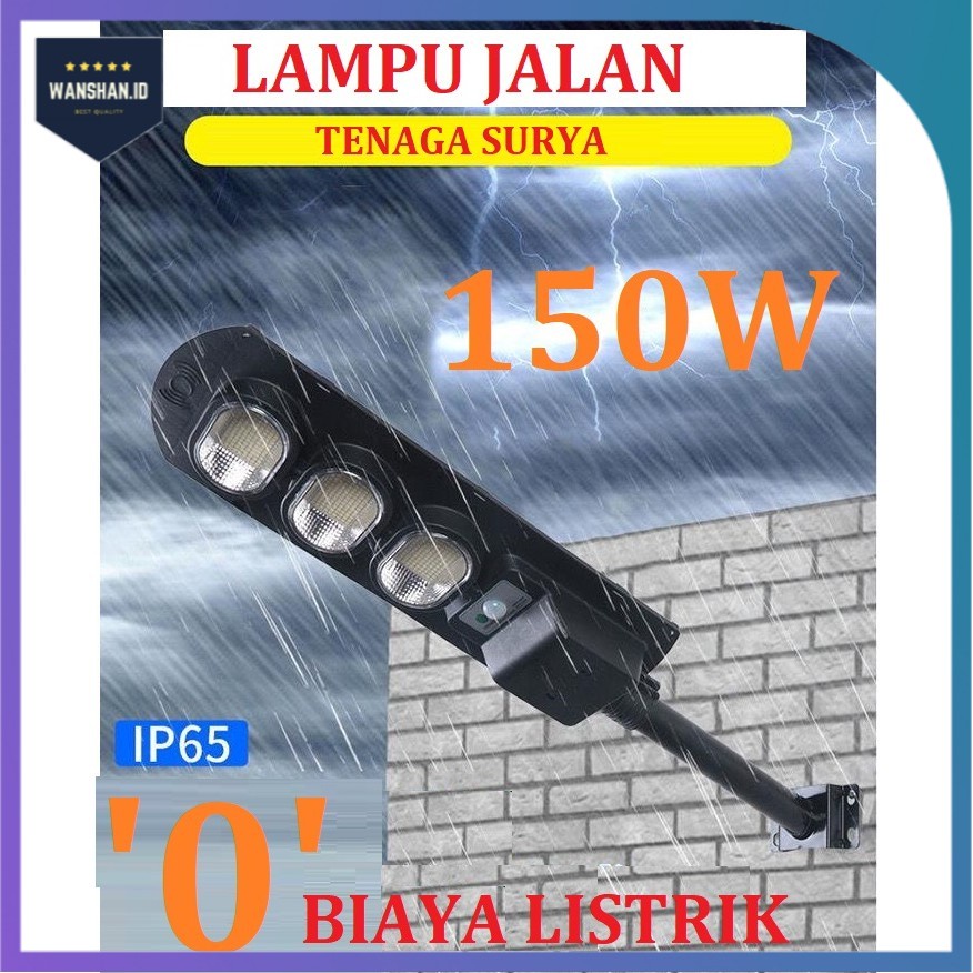 [WS]  LAMPU JALAN SOLAR CELL  / TENAGA SURYA 150WATT ALL IN ONE - 150W + PIPA