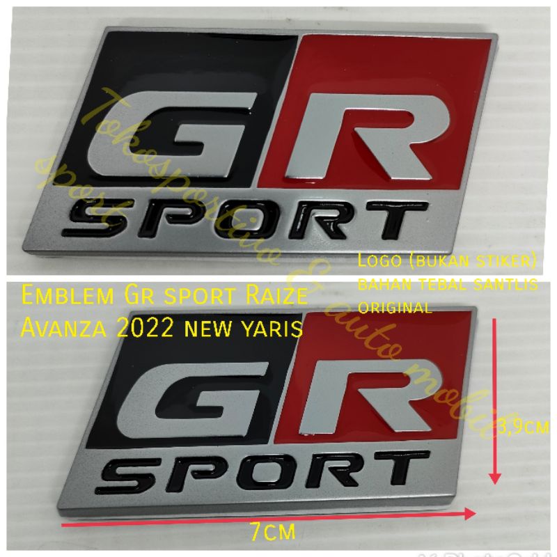 Emblem Logo Lambang huruf Tulisan Toyota GR SPORT original gr sport Raize Yaris Avanza Fortuner Rush new GR SPORT universal mobil