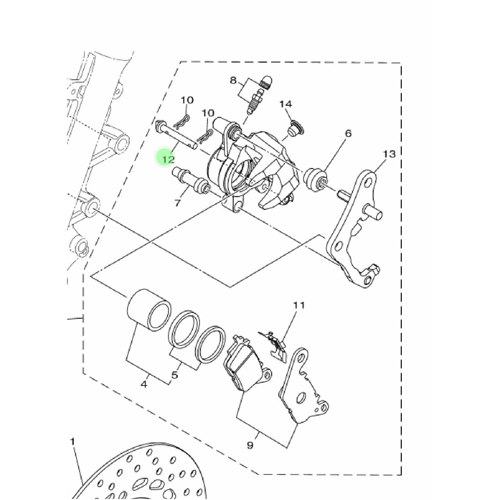 AS PIN PEN PAD TAHANAN KAMPAS REM KALIPER DEPAN MIO VEGA R NEW ZR RR JUPITER Z 115 ROBOT LEXAM JUPITER MX 135 ORIGINAL 5YP-F5924-00