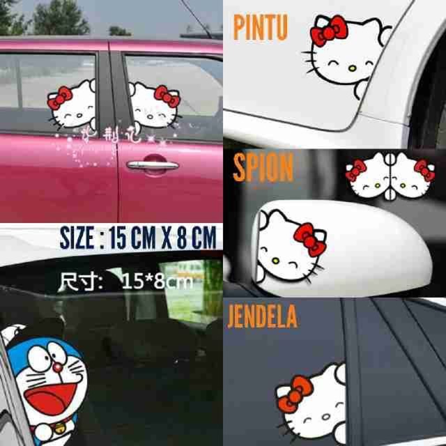 01572 stiker  mobil hellokitty stiker  mobil doraemon  isi 2 