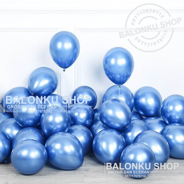 Balon Chrome Biru / Balon Metalik Chrome / Balon Latex Chrome