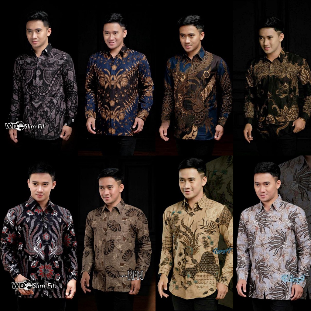 Batik Pria Lengan Panjang BATIK NAKULA HRB026 motif KERATONAN Kode 002 size M L XL XXL Reguler