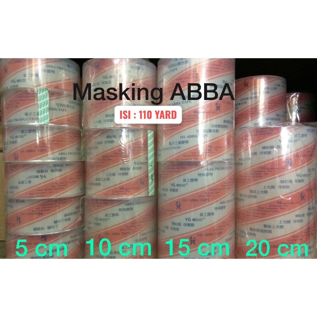 

CUSTOM TRANSFER / MASKING TAPE ABBA 60 cm x 110 yard LAMINASI CUTTING STICKER stiker