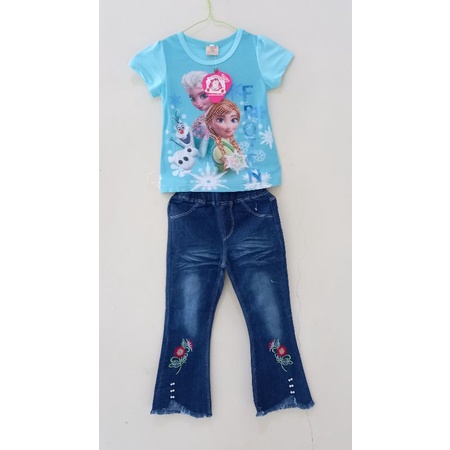 

Setcel kaos & celana jeans Import