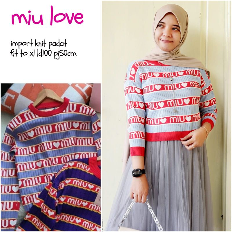MIU LOVE SWEATER WANITA RAJUT TEBAL