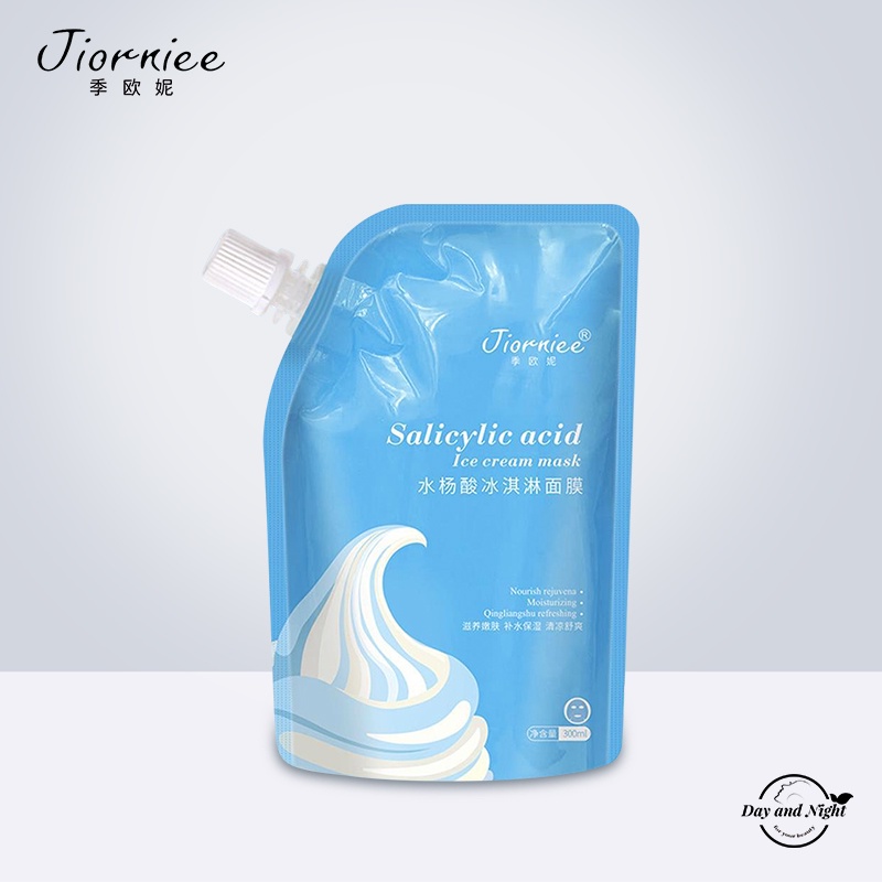 JIORNIEE SALICYLIC ACID / Ice Cream Mask Wajah Jerawat Bruntusan Komedo masker 300g ORI