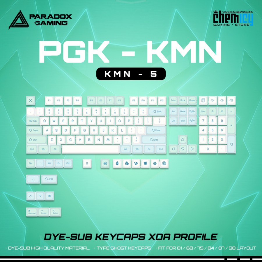 Paradox Gaming KMN-5 / KMN5 Dye-sub Keycaps 120 set XDA Profile