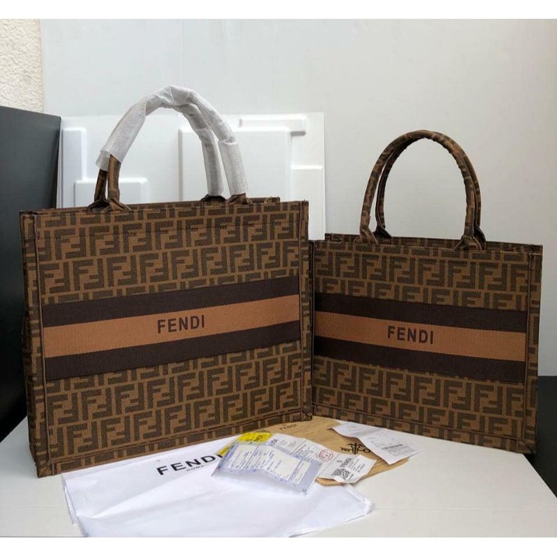 SALE FENDI TOTE BAG KANVAS MEDIUM & LARGE