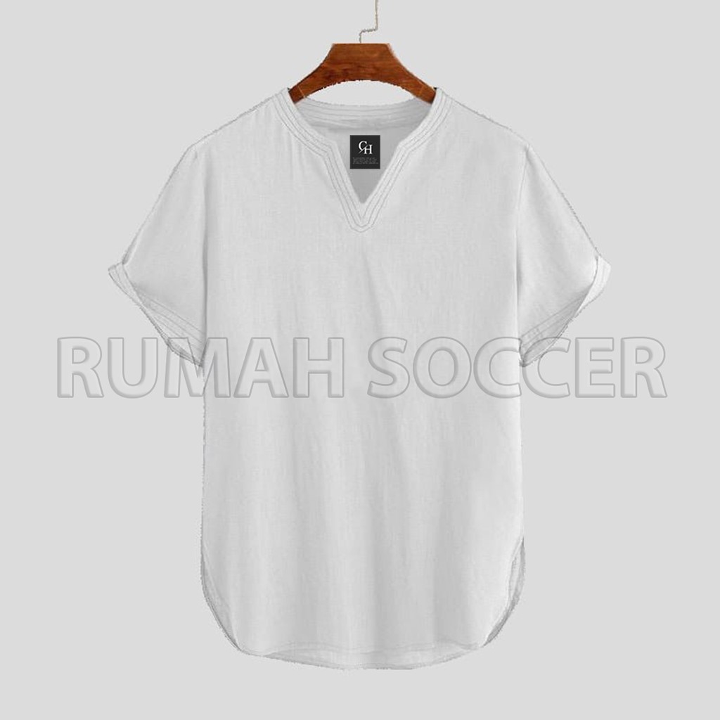 Baju Koko Muslim Pria Lengan Pendek ZHAFAR Casual Polos Tersedia Ukuran S M L XL XXL