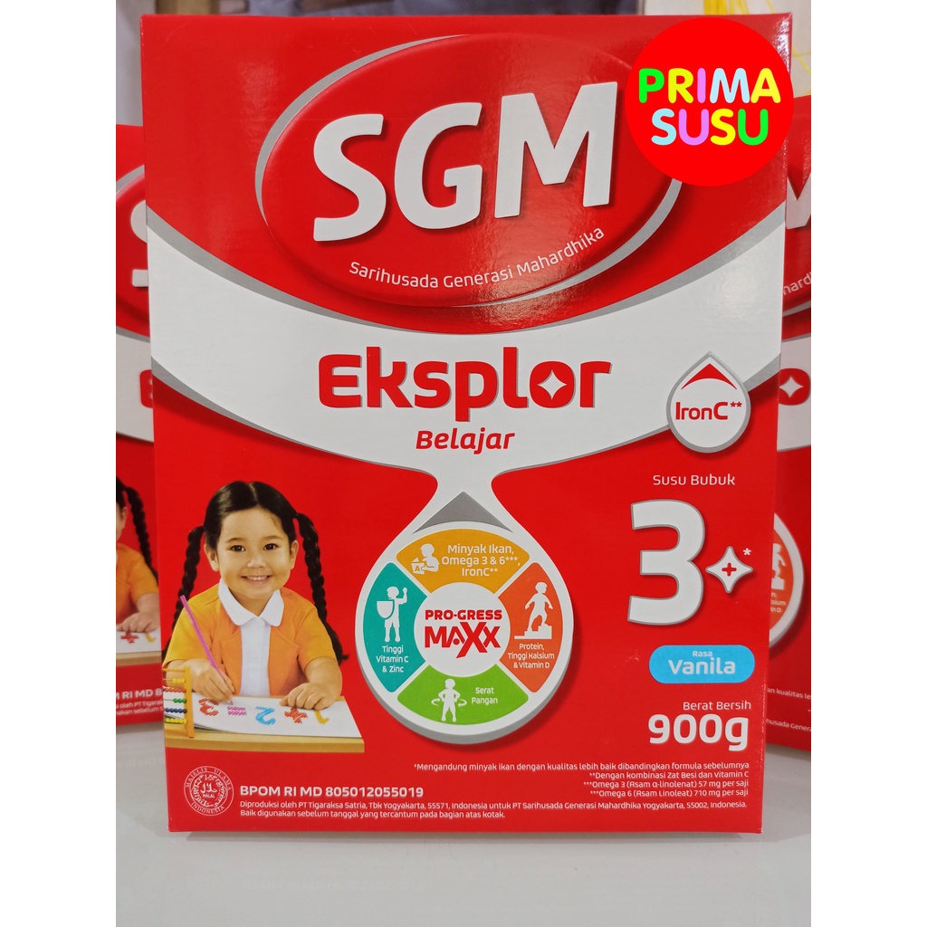 SGM Eksplor 3+ 900 Gr, Madu, Vanila, Cokelat