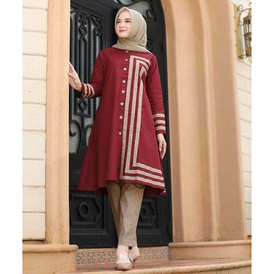 Alya Tunik Wanita Muslimah Terbaru Dan Termurah Baju Atasan Tunik Modis