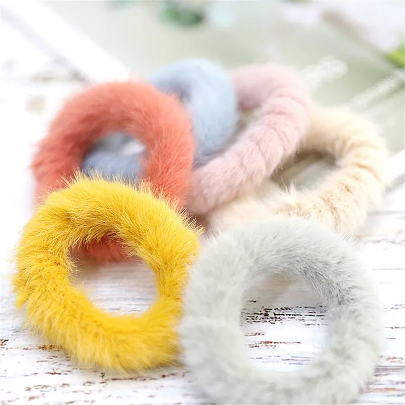 IKat Rambut Wanita Bulu Elastis Karet HairTie Fashion Korea Lucu Cantik