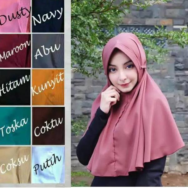 [READY JKT] Hijab/jilbab Khimar simpel pet tali/ Khimar pet tali bergo instan/ bergo maryam pet lali