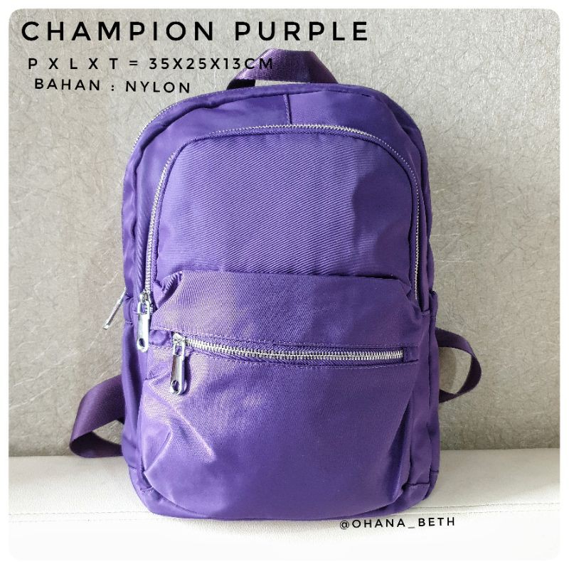 OHANABETH - RANSEL PARASUT UNGU BESAR LAPTOP CHAMPION