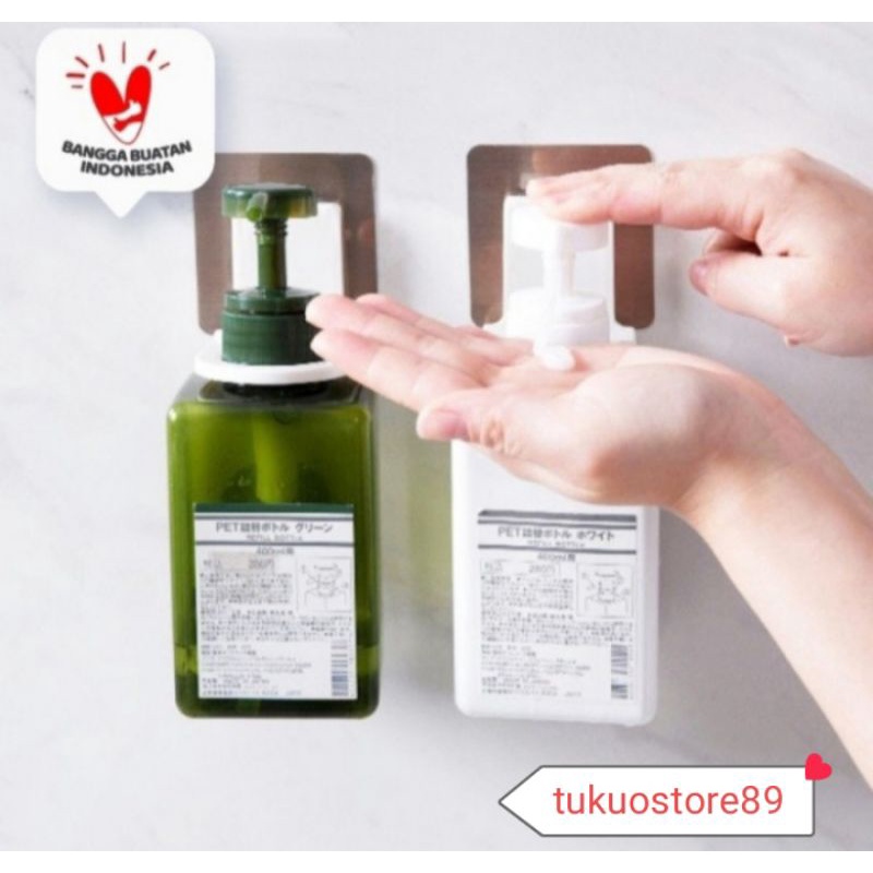 gantungan tempat sabun cair cuci tangan mandi / hook gabtungan tempel botol / cantolan botol sabun