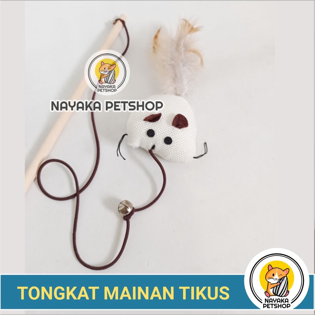 Tongkat Kucing Bulu Tikus Lonceng Kerincing Stick Mainan Hewan