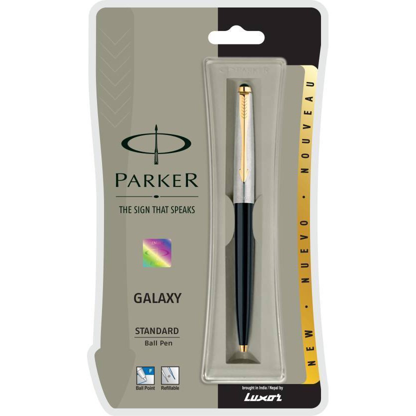 Pulpen Parker Galaxy Ball Pen Gold Trim Jotter Classic Vector Pen Original