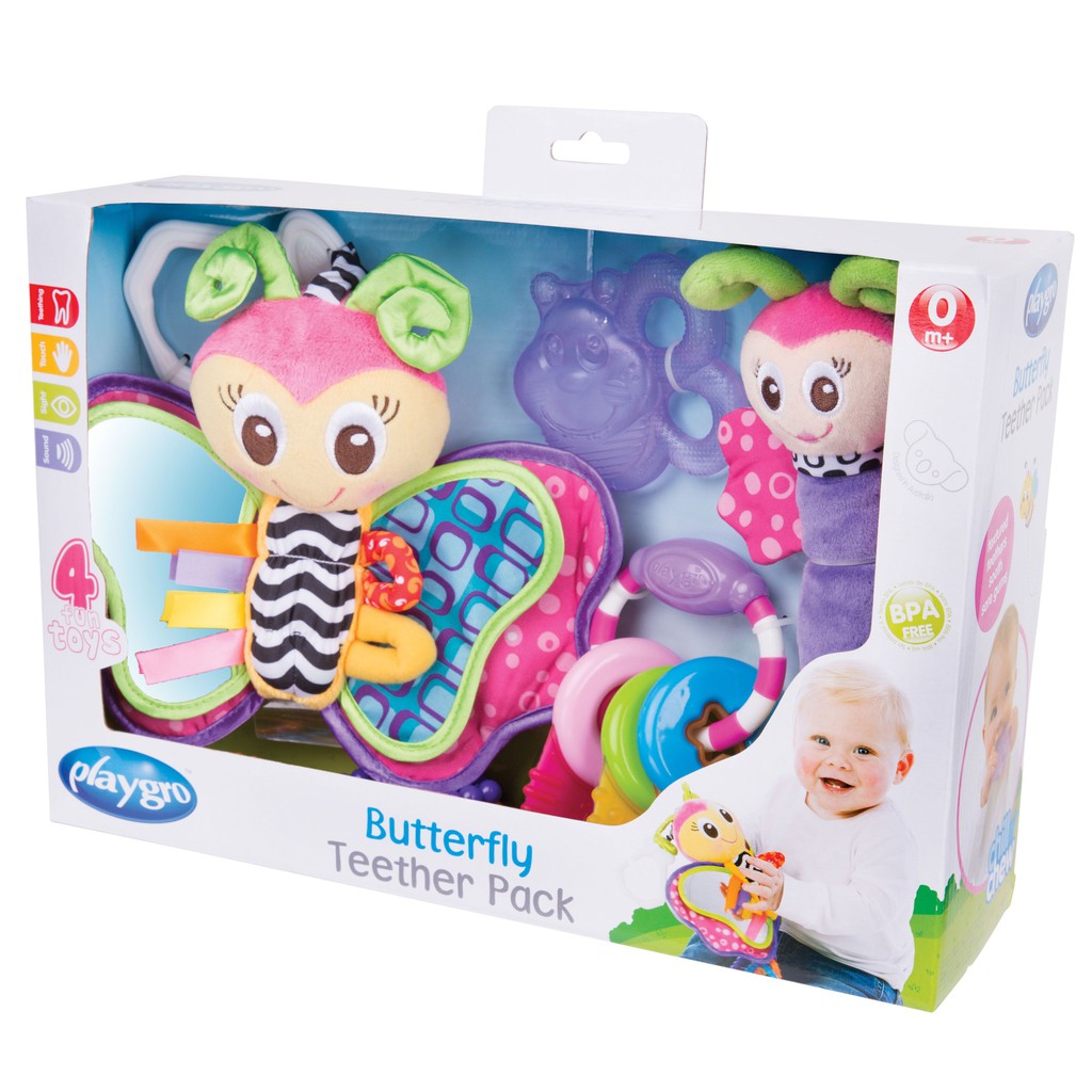 playgro butterfly teether pack