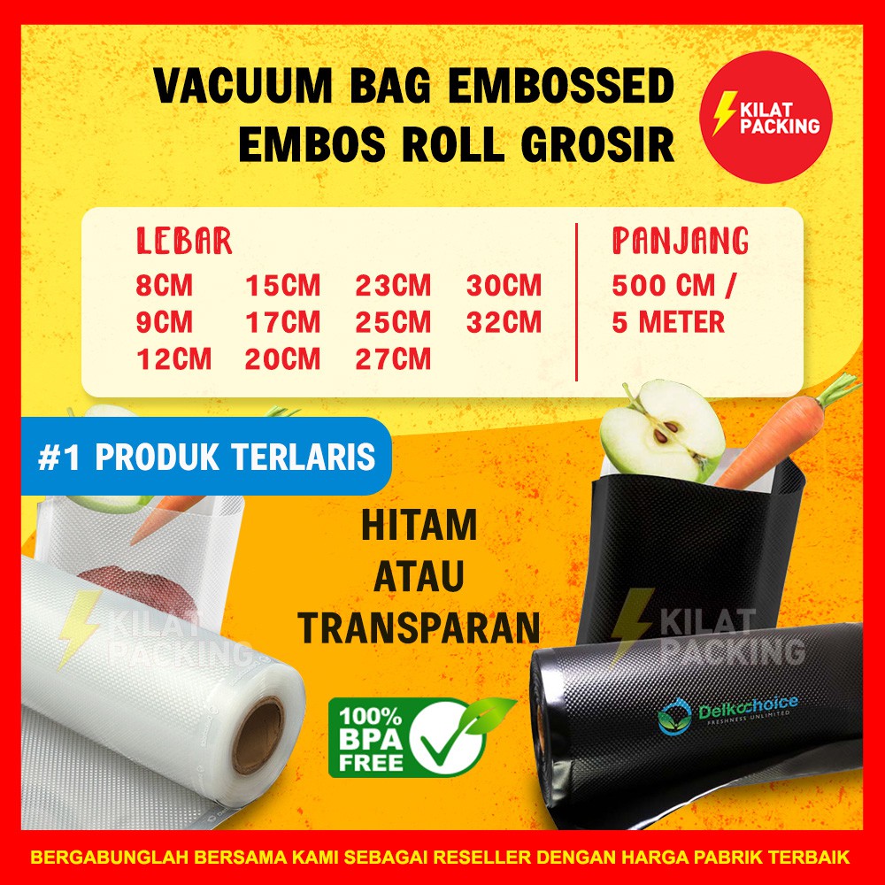Vacuum Vacum Sealer Packing Roll Emboss Bintik PLASTIK Vacuum Vacum Sealer Packing Roll Emboss Bintik PLASTIK