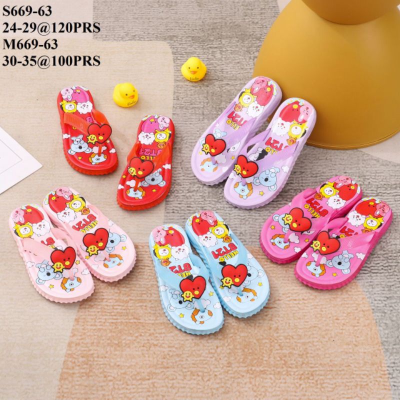 SANDAL JEPIT ANAK JELLY BT21 KARAKTER DARI BTS 669-63 UK 24/35/sandal anak perempuan model terkinj l