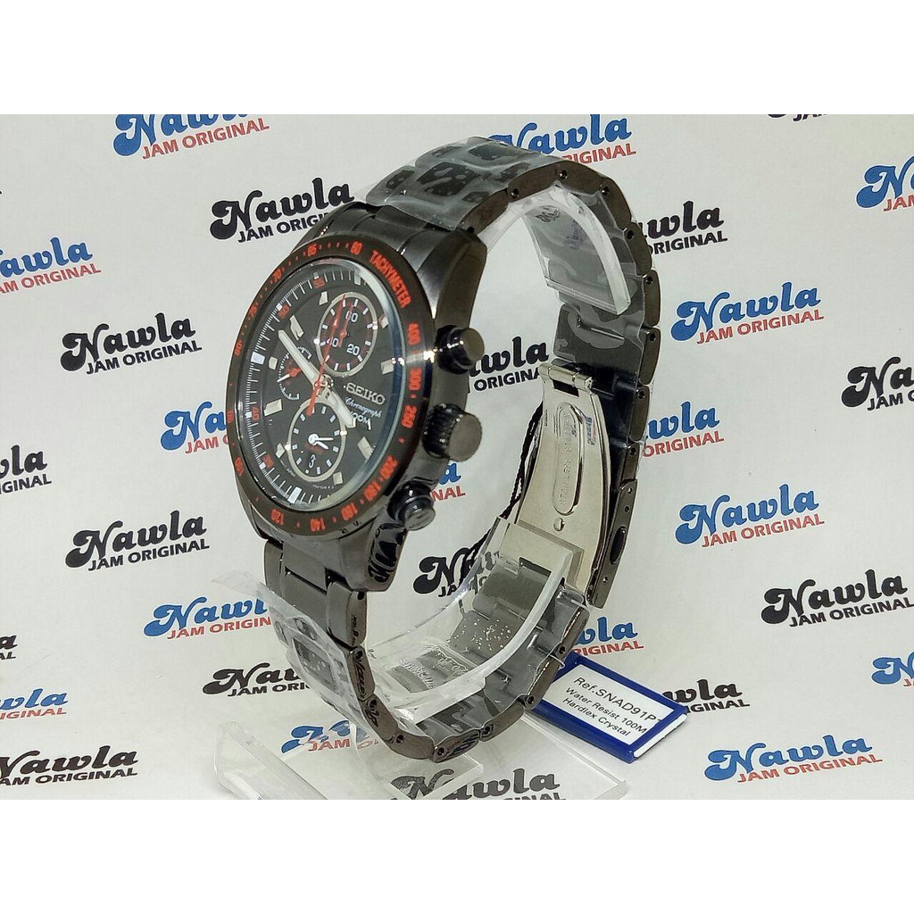 Seiko Quartz SNAD91P1 Chronograph Black - Jam Tangan Pria SNAD91