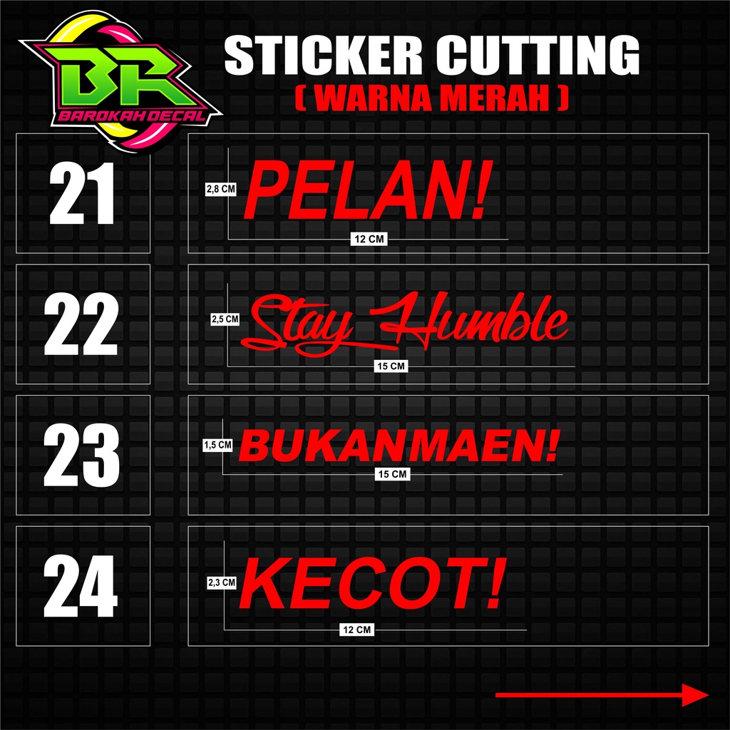 Sticker Cutting Stiker Motor Variasi mrh (Harga per 1 pcs)