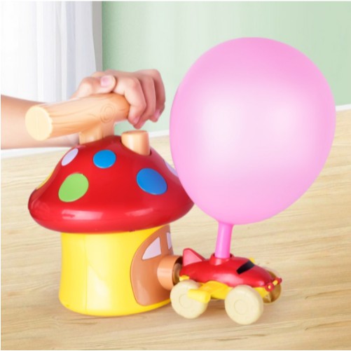 J3 - Mainan Pompa Balon Tiup Mini Bahan Plastik motif jamur toy ballon