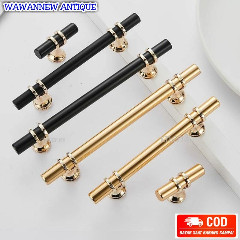 Handle / Tarikan Laci Lemari Jendela Pintu Rumah Kitchen Set Kuningan Antik Motif Polos 10cm