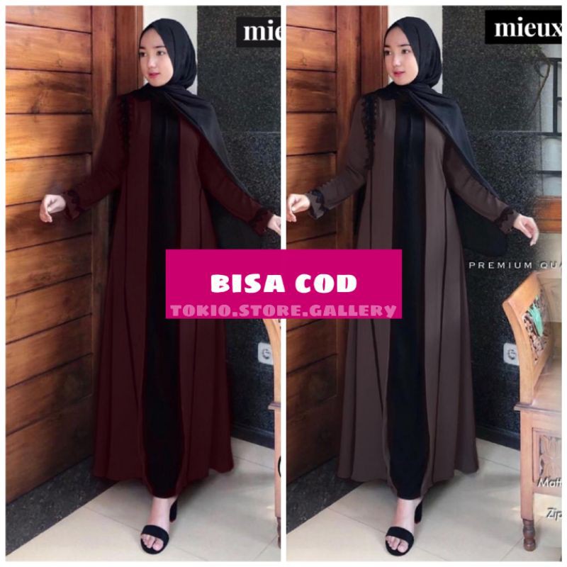 Hilwah dress turkey jetblack HQ | dress abaya premium formal syari | dress original by mieux