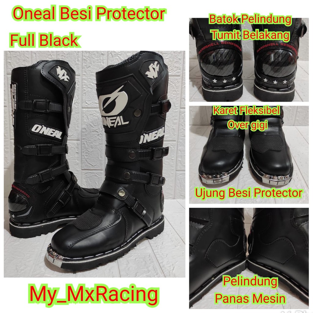 sepatu trail cross terlaris bots protector terlaris hitam