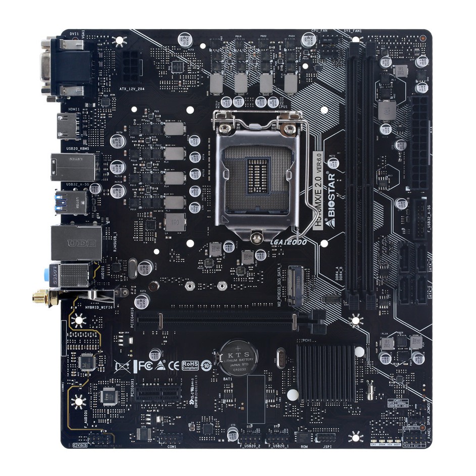 MOTHERBOARD BIOSTAR H510MX/E 2.0 DDR4 LGA 1200 INTEL H510 GEN 10/11 USB3.2 SATA3 WIFI M2 B M-KEY GIGABIT