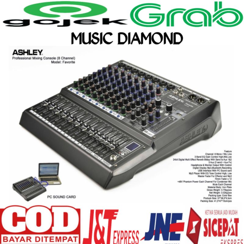 Mixer Audio Profesional Mixing Console ASHLEY FAVORITE 8