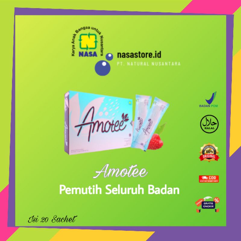 AMOTEE NASA 1Box isi 20 Pcs | SUPLEMEN PEMUTIH TAK HANYA WANITA, PRIA PUN BISA