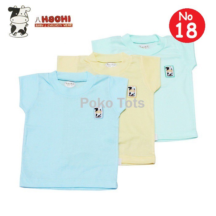 Hachi Kaos Oblong Ukuran 18 Tangan Pendek Bayi dan Anak Warna Polos