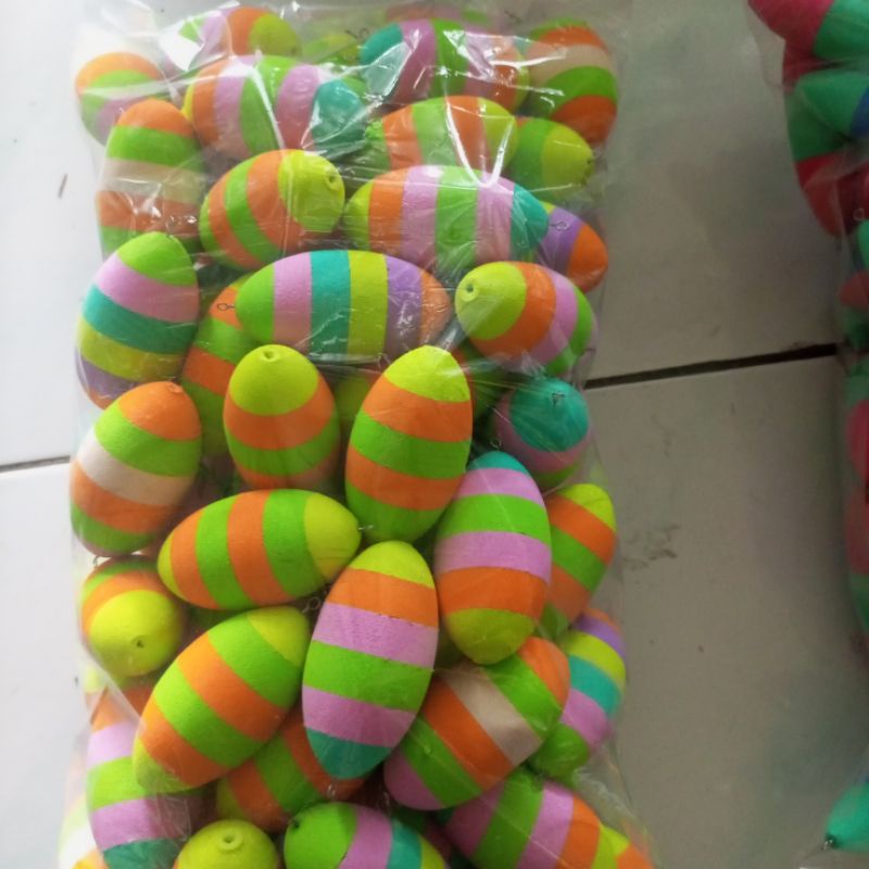 pelampung pancing  busa lonjong besar grosir isi 50