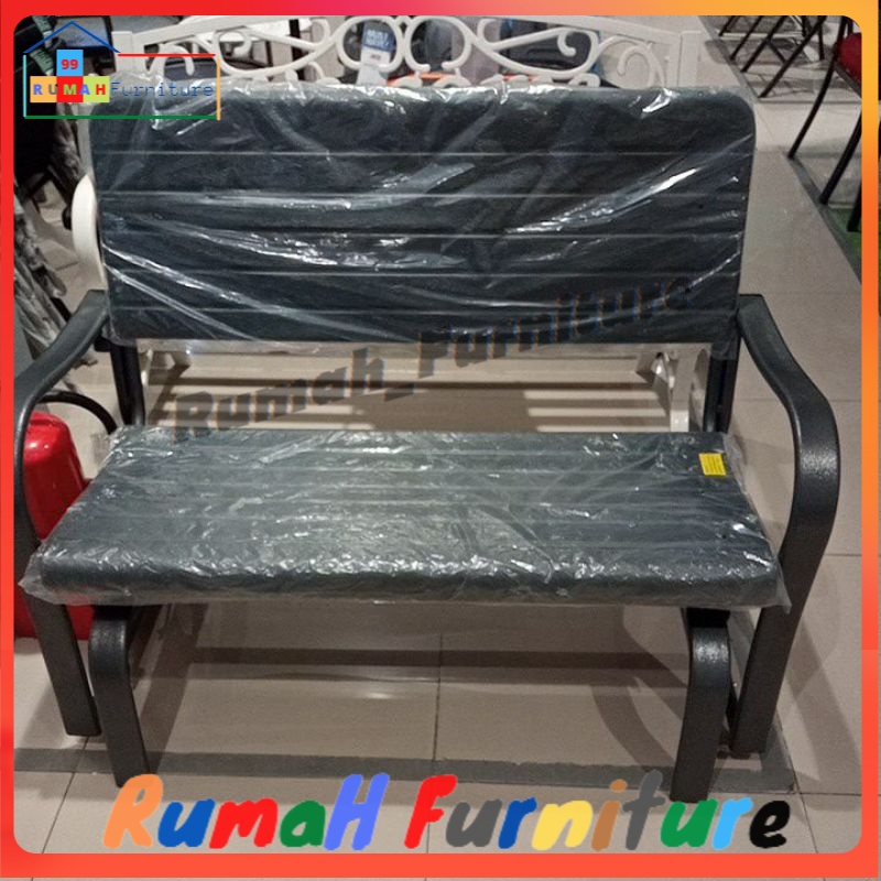 Kursi taman goyang Kursi Ayun kursi kursi Besi ayunan kursi teras - Dark green, 125x73x77CM