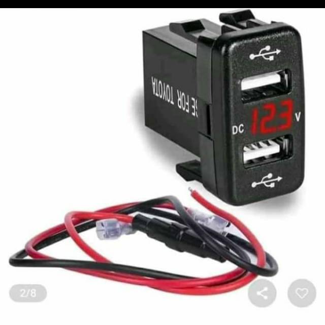 Charger volt meter mobil