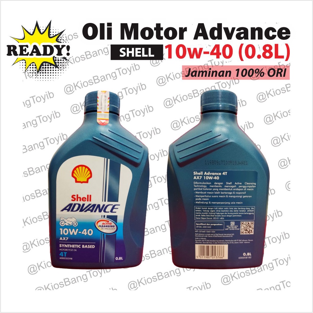 Oli Motor Bebek Matic ORIGINAL SHELL Advance 10W-40 (0.8L)