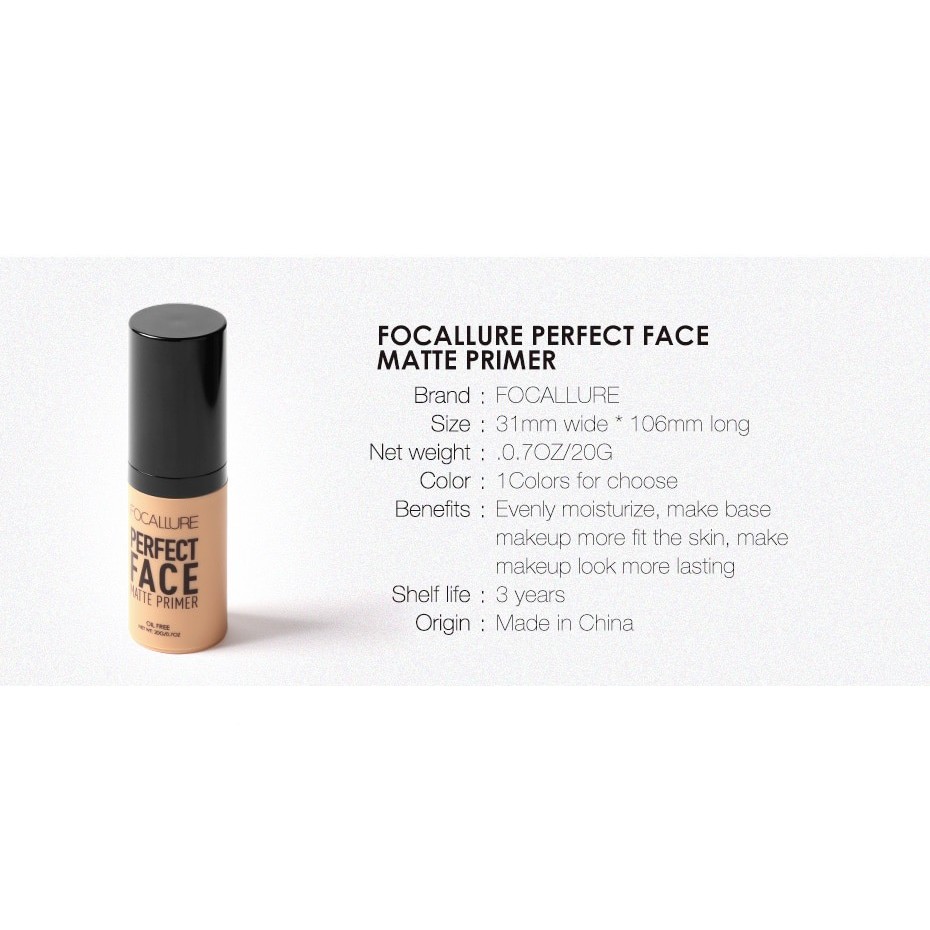 Focallure Perfect Face Matte Primer Focallure Base Makeup Focallure Primer Matte Focallure Primer Wajah Focallure Focallur Fucallure Focalure Foccalure