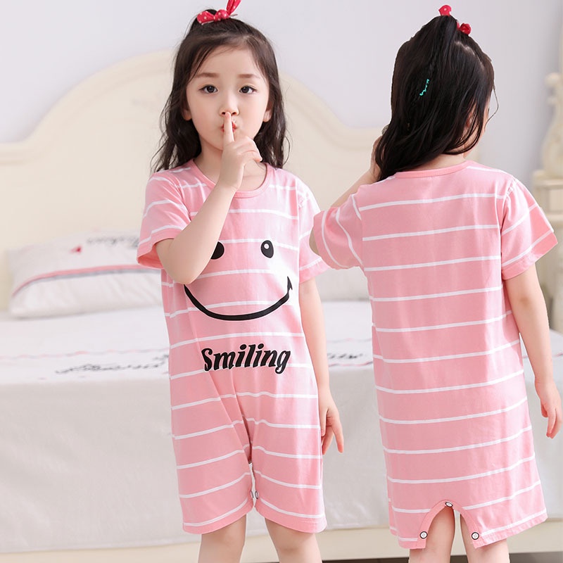 Baju Rumah Baju Tidur Anak Perempuan Motif Smilling Baju Anak Import Size 100-160 Usia 3-10 Tahun