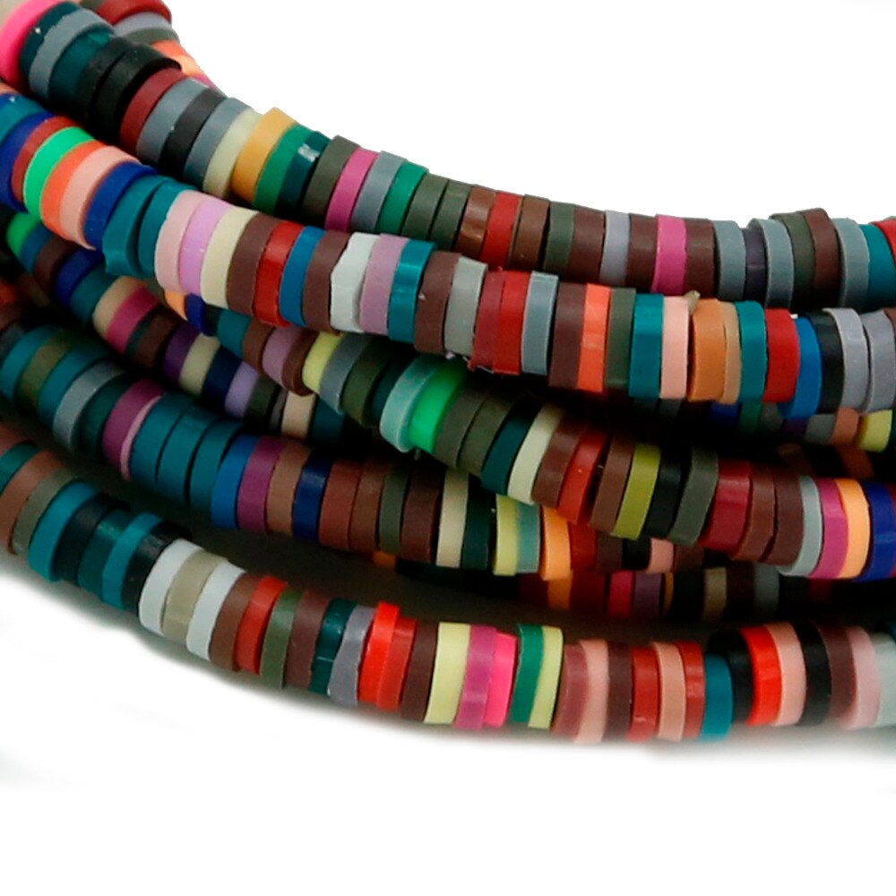 350pcs Manik-Manik Bulat Flat Bahan Polymer Clay Handmade Untuk Membuat Perhiasan Diy