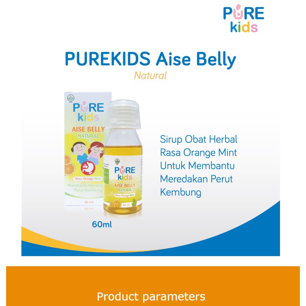 PURE BB KIDS BABY Aise Belly Natural 60 ml Pereda Perut Kembung Anak