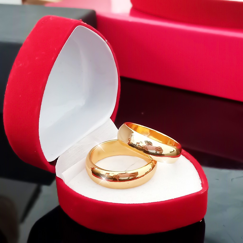 TERLARIS Cincin Couple Titanium ANTI KARAT SELAMANYA harga PROMO Free Box Cincin (BISA COD)