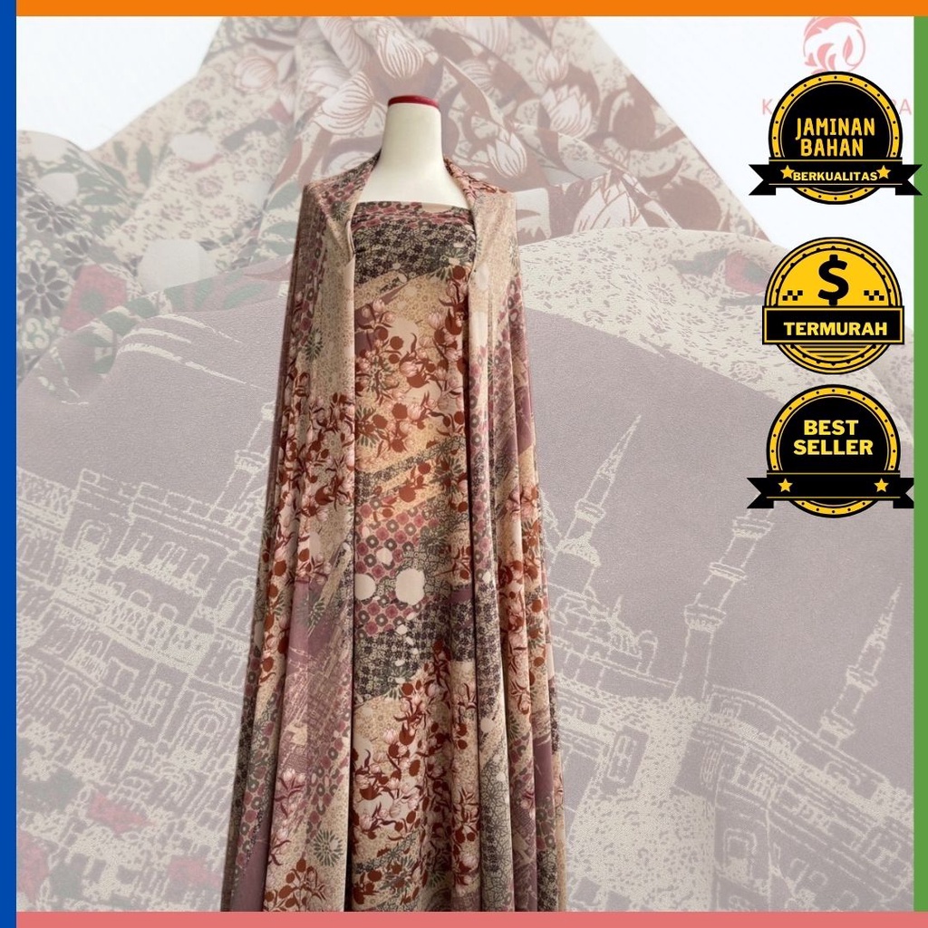 Kain Memora Kain Babydoll Print Bahan Ringan Kulaitas Premium Lebar 150