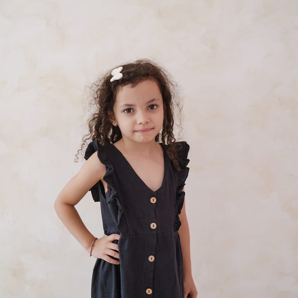 Bohobaby Febe Dress 3-4Y/Bohopanna Gaun Terusan Anak Bayi/Baju Dress Ruffle Set Celana Pendek-5
