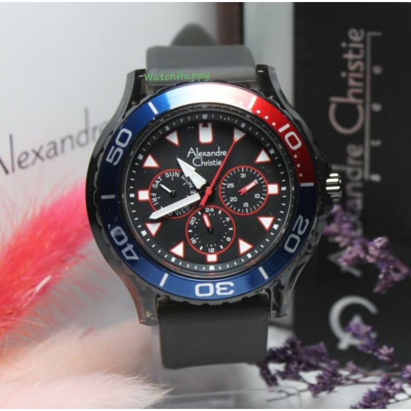 WatchHappy Alexandre Christie AC 6531 MF AC6531 MF 6531MF 6531 MF Mens Watch Pepsi Bezel Original